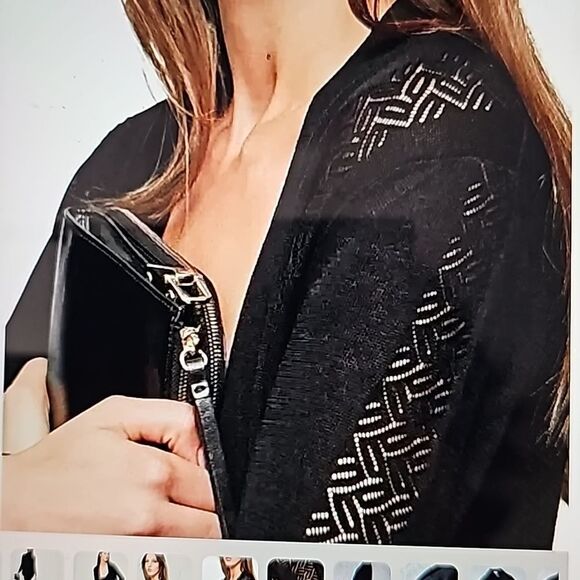 REISS Natasha lace knit cardigan sweater size 0 - Picture 1 of 12